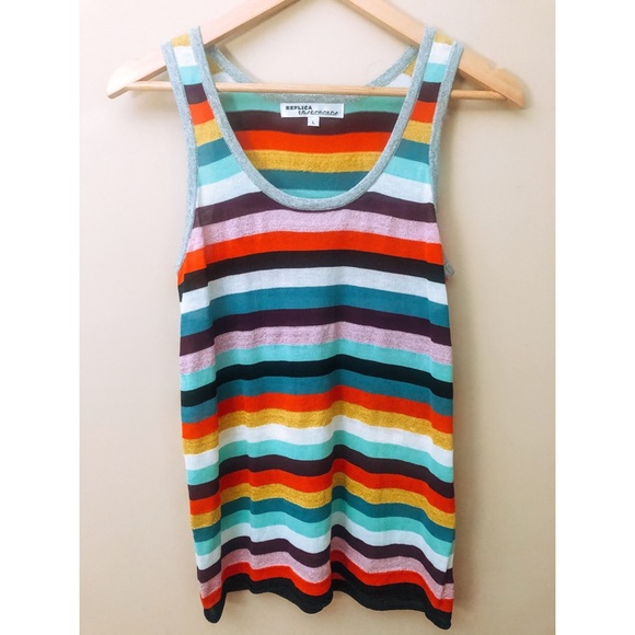 Replica Los Angeles Tops - REPLICA LOS ANGELES Striped Multi Color Tank